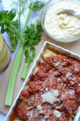 Gratin de fenouil à la tomate et polenta crémeuse végétarien