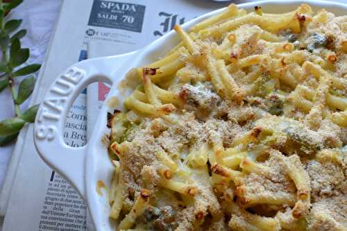 Gratin de macaroni poireaux et bleu d'Auvergne