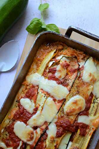 Gratin de riz courgettes et mozzarella végétarien