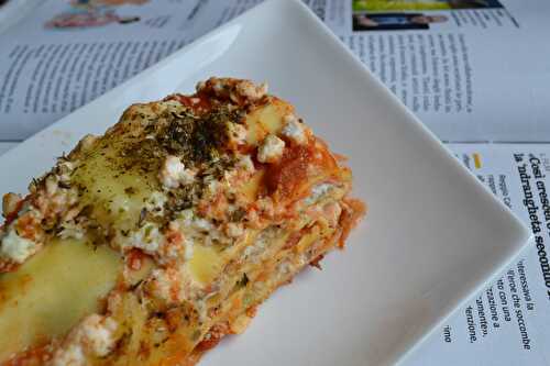 Lasagne aux courgettes, ricotta et truite fumée