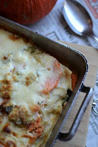 Lasagne patate douce et poireaux