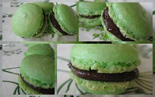 Macarons menthe chocolat