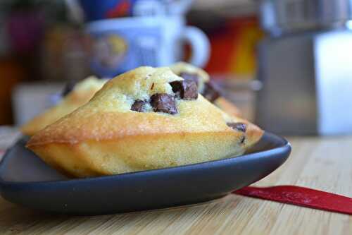 Madeleines aux chuncks chocolat noir