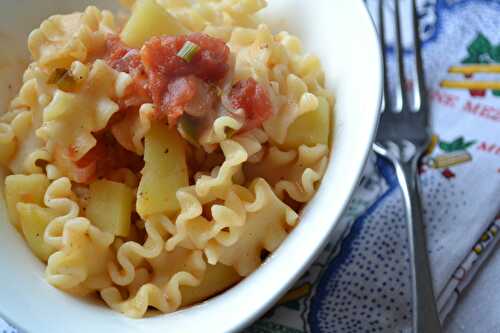 Mafaldine tomates poireau et pommes de terre