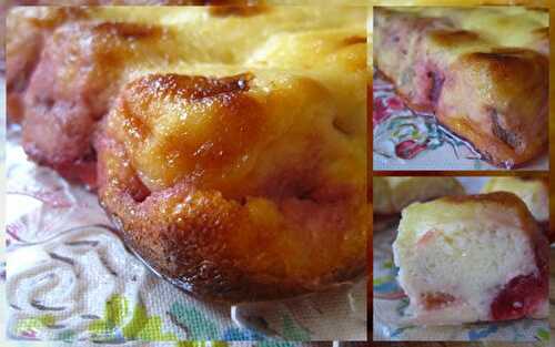 Mi flan mi clafoutis mascarpone fraises rhubarbe