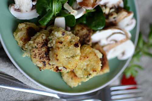 Millet grillé mâche et champignons frais #végétarien -            Hum, ça sent bon ...