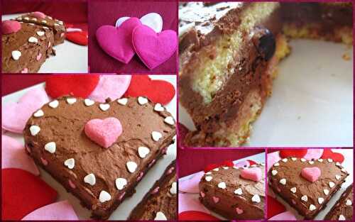 Mon gâteau Coeur pour la Saint Valentin -            Hum, ça sent bon ...