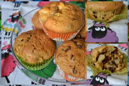 Muffins poires chocolat (sans beurre et sans lait)