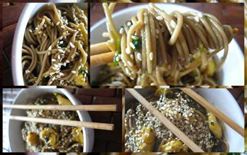 Nouilles Soba au poulet sauté