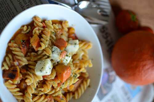 One pan pasta potimarron et gorgonzola