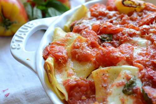 Paccheri alla Sorrentina - Gratin de pâtes à la Sorrentina