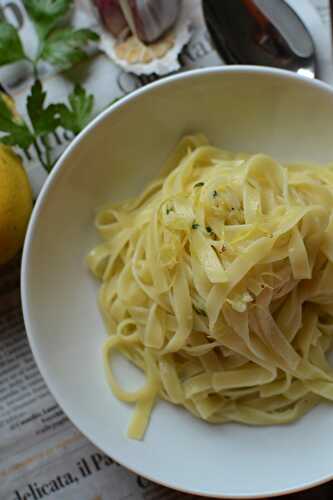 Pâtes ail et citron végétarien