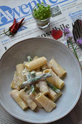 Pâtes asperges vertes et ricotta végétarien