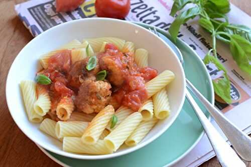 Pâtes et boulettes de viande