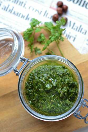 Pâtes et pesto de cerfeuil  végétarien