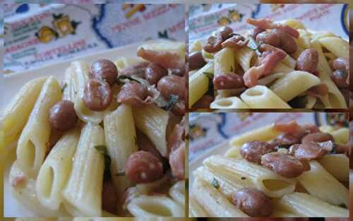 Penne rigate con fagioli e speck