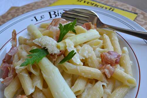 Penne sauce asperges et pancetta
