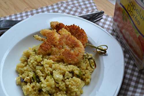 Perles Tendres Tipiak façon risotto et brochettes croustillantes de crevettes