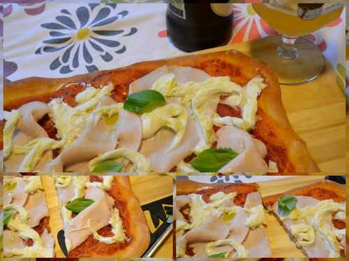 Pizza à la chiffonade de poulet et mozzarella