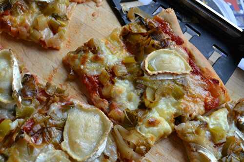 Pizza au poireau et fromage de chèvre