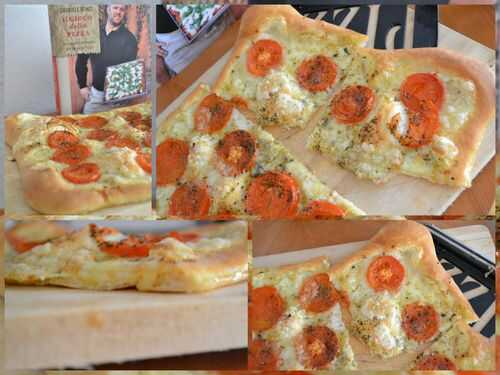 Pizza tomates fraiches, mozzarella et huile d'olive
