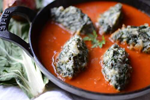 Quenelles de blettes et sauce tomates