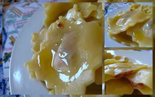 Ravioli au jambon et aux tomates confites