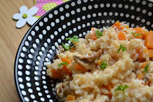 Risotto aux champignons et patate douce, cuisson au four