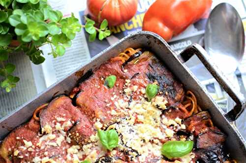 Roulades aubergines spaghetti