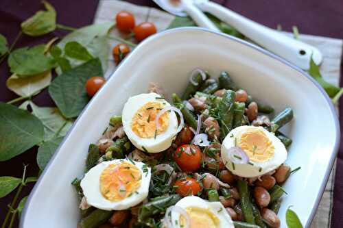 Salade de haricots verts haricots borlotti