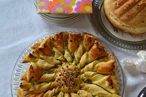 Soleil feuilleté au pesto de pistache