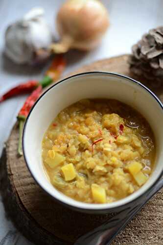 Soupe de lentilles corail curry cumin