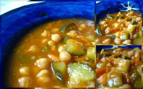 Soupe de pois chiches et de courgettes