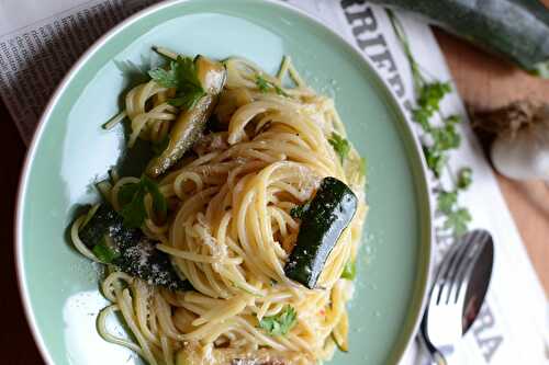 Spaghetti à la carbonara de courgettes