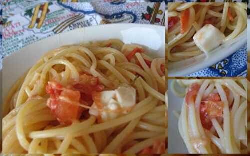 Spaghetti cremosi con pomodori
