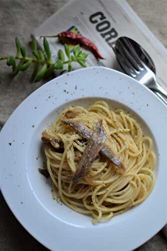 Spaghetti oignons et anchois