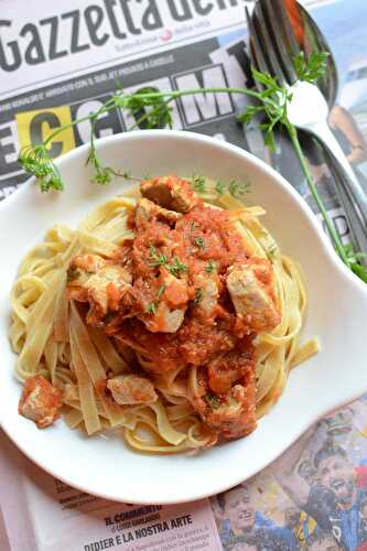 Tagliatelle sauce tomates thon frais