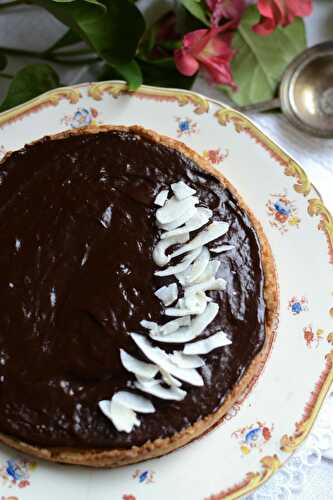 Tarte à la noix de coco et chocolat