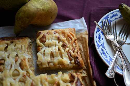 Tarte aux poires, crème mascarpone et noisettes