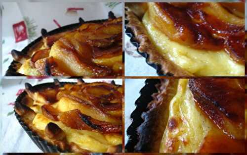 Tarte aux pommes confites à la crème brûlée