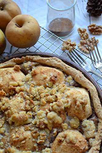 Tarte aux pommes crumble noix