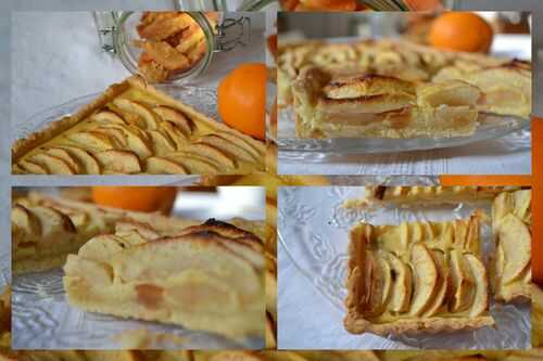 Tarte aux pommes, orange confite et jus d'orange