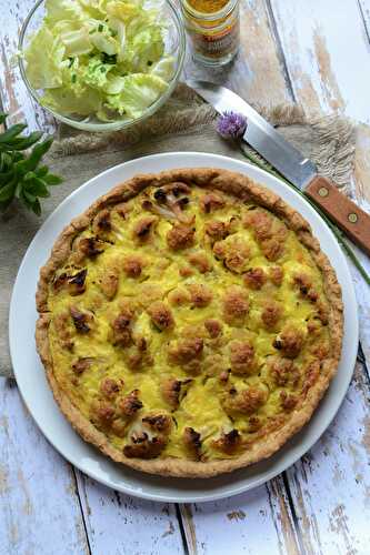 Tarte chou fleur et curry végétarien