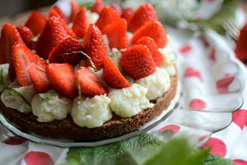 Tarte fraises mélisse fête des mères