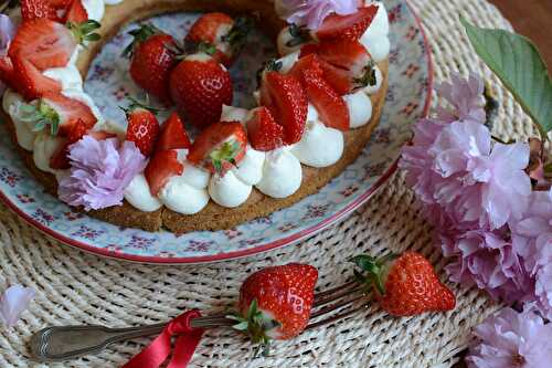 Tarte mascapone lemon curd et fraises anniversaire