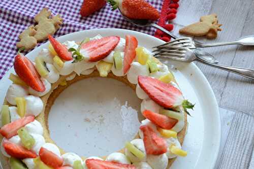 Tarte mascarpone fraises ananas et kiwi