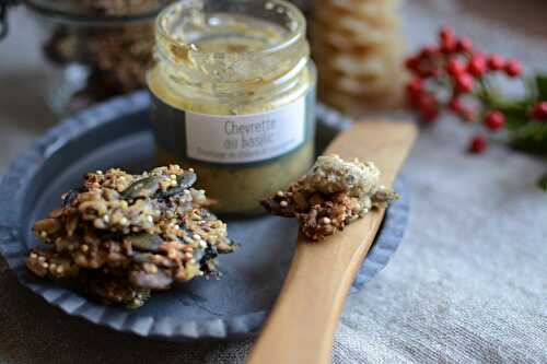 Tartinade Chevrette au basilic Jours Heureux et crackers à l'avoine