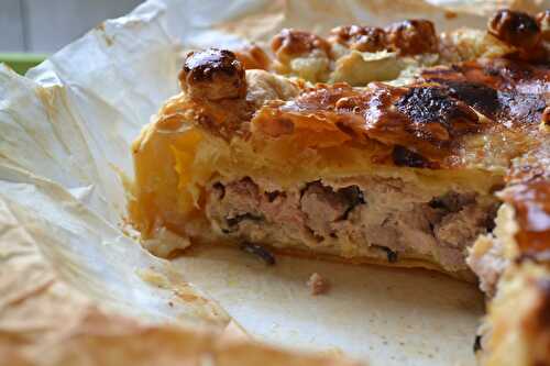 Tourte de fêtes - viandes et foie gras