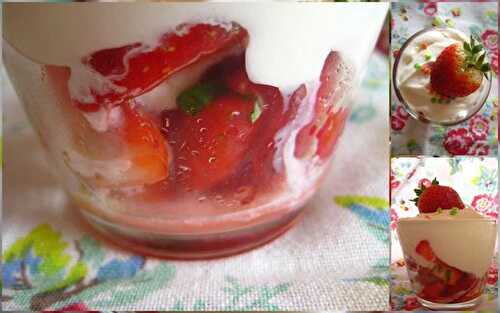 Verrines de fraises à la menthe à la ricotta
