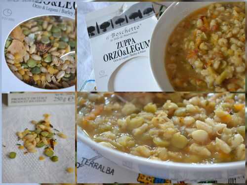 Zuppa orzo et legumi - soupe d'orge et de légumes